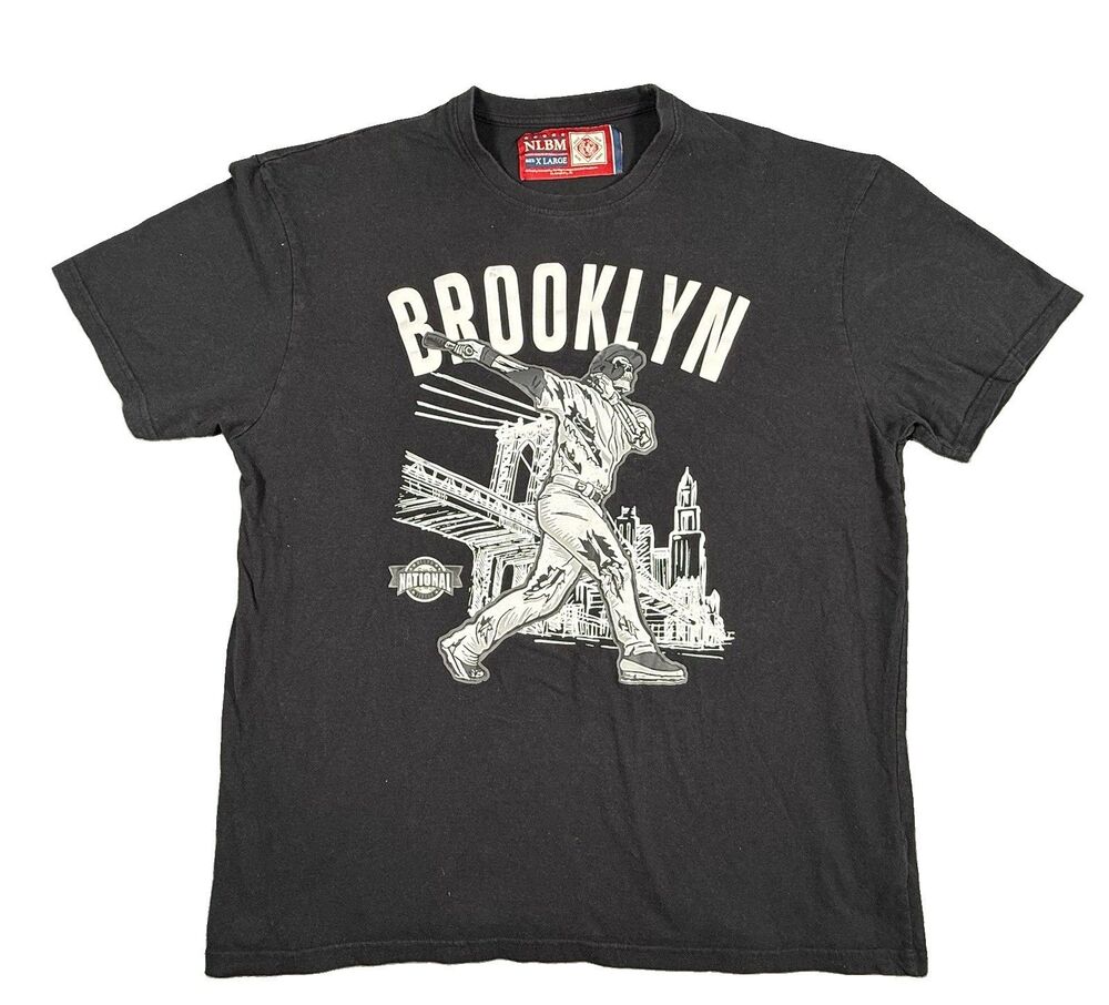 NLBM Negro League Brooklyn Graphic T-Shirt Black XL. #0050